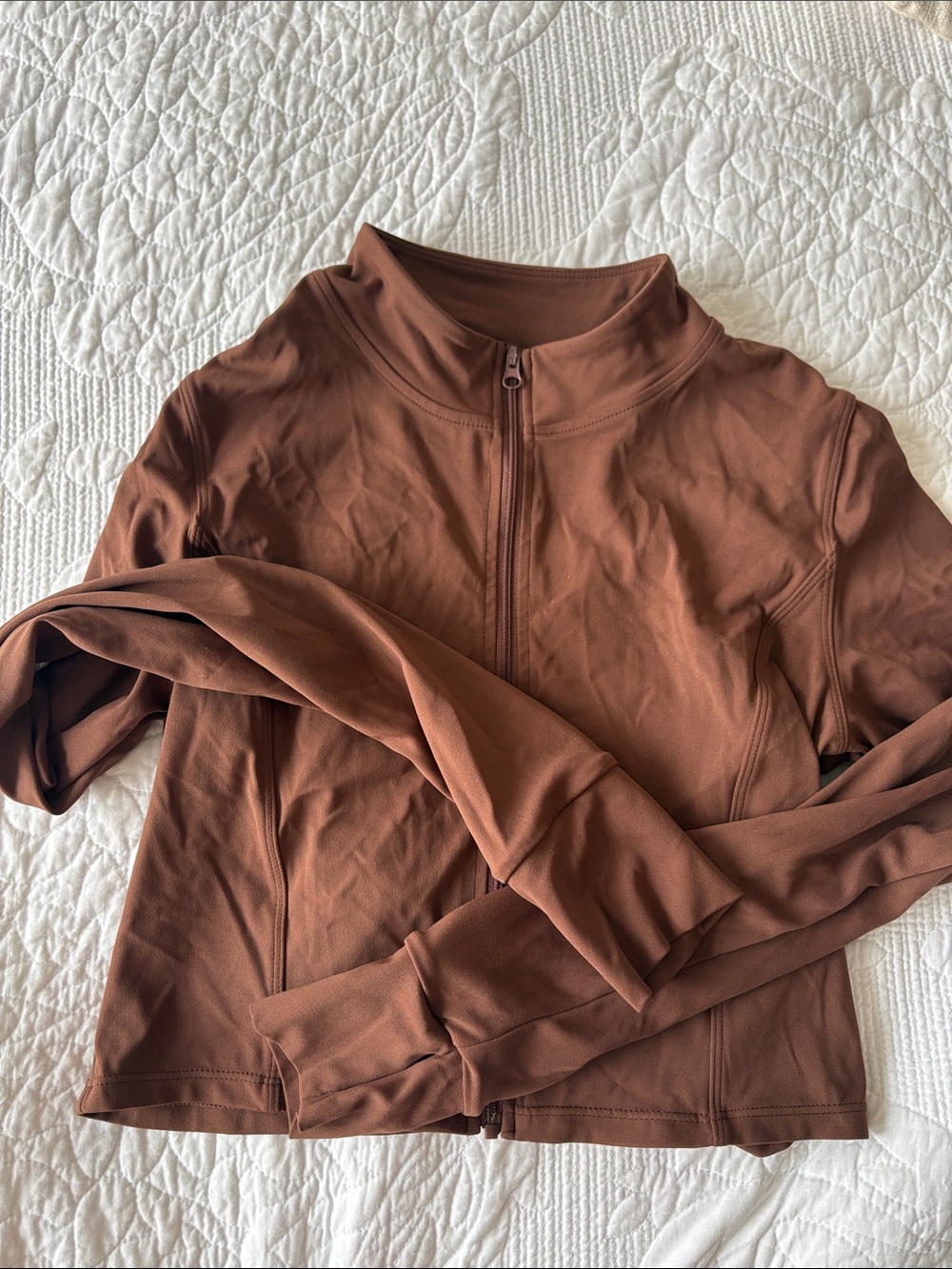 lululemon athletica Chocolate Brown Zip-Up Mock Neck Jacket